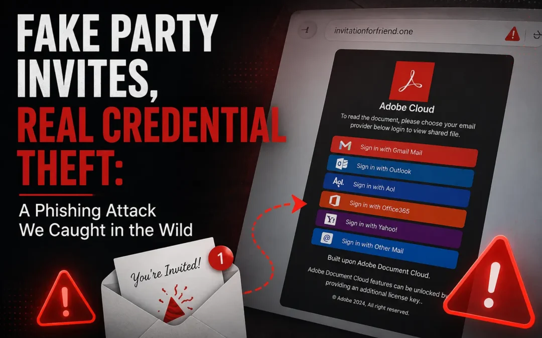 Fake Party Invites, Real Credential Theft: A Phishing Attack We Caught in the Wild